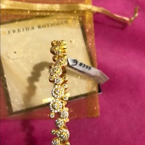 Freida Rothman textured gold slide bangle NWT